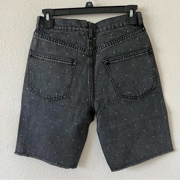 NWT Generation Love x Revolve Freya Crystal Bermuda Denim ShortsRaw Hem SZ XS